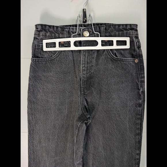 Zara Black Denim Jeans With Frayed Bottom - Picture 4 of 6